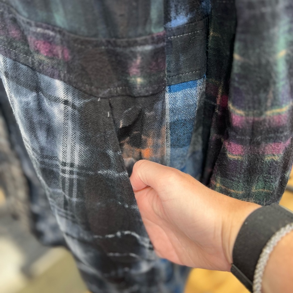 Patchwork Flannel Dress M - Picture 4 of 14